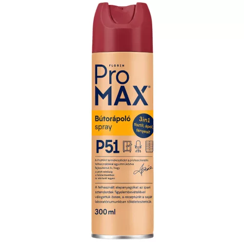 Promax bútorápoló spray 3in1 tisztít, ápol, fényesít 300ml