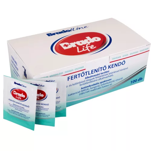 BradoLife Fertőtlenítő kendő (100 db)