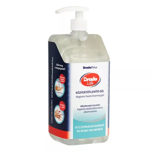 BradoLife Kézfertőtlenítő gél pumpás (1,5 l)
