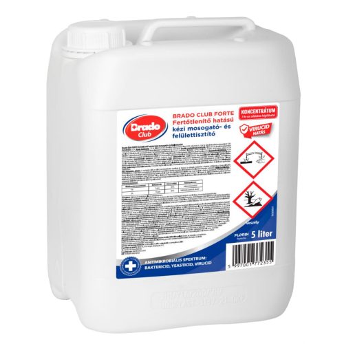 Brado Club Forte fertőtlenítő hatású kézi mosogató- és felülettisztító koncentrátum (5 liter)