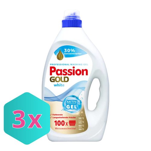 Passion Gold  mosógél fehér ruhákhoz 4L / 100 mosás KARTON - 3db
