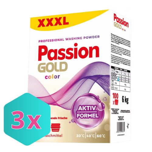 Passion Gold  színes mosópor 6kg / 100 mosás KARTON - 3 db