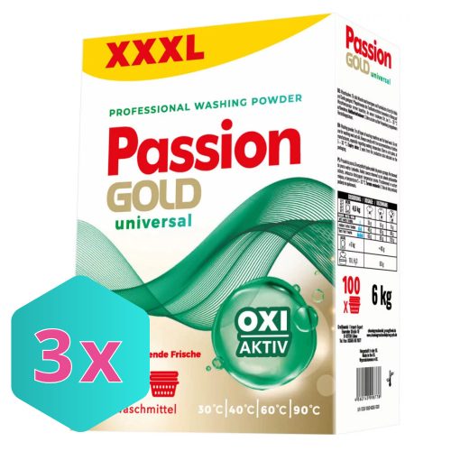 Passion Gold  univerzális mosópor 6kg / 100 mosás KARTON - 3 db