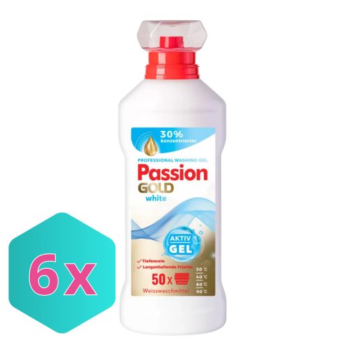 Passion Gold  mosógél fehér ruhákhoz 2L / 50 mosás KARTON - 6db