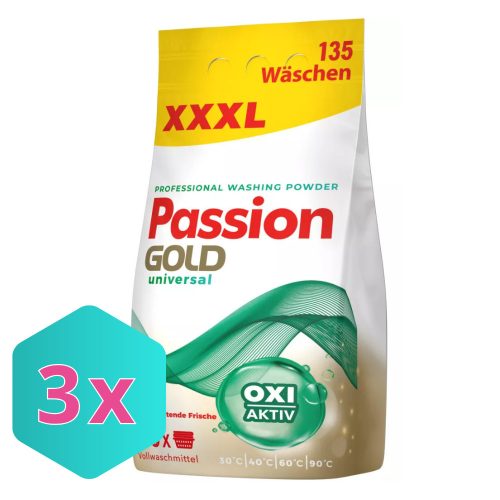 Passion Gold  univerzális mosópor 8,1kg / 135 mosás KARTON - 3 db