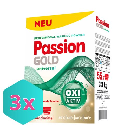 Passion Gold  univerzális mosópor 3,3kg / 55 mosás KARTON - 3 db