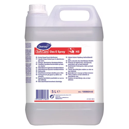 Soft Care Des E Spray alkoholos folyékony kézfertőtlenítő 5L (2db/karton)