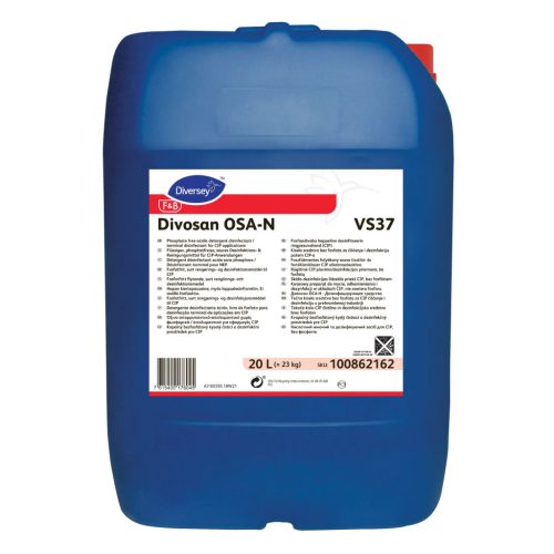 Divosan OSA-N VS37 20L - Foszfátmentes folyékony savas tisztító- és fertőtlenítőszer CIP alkalmazásokhoz