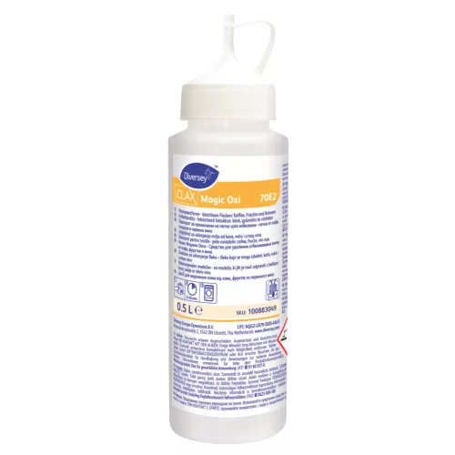 Clax Magic Oxi 70E2 folteltávolító fehéríthető foltokhoz: kávé, gyümölcs, vörösbor 500ml (4db/karton)