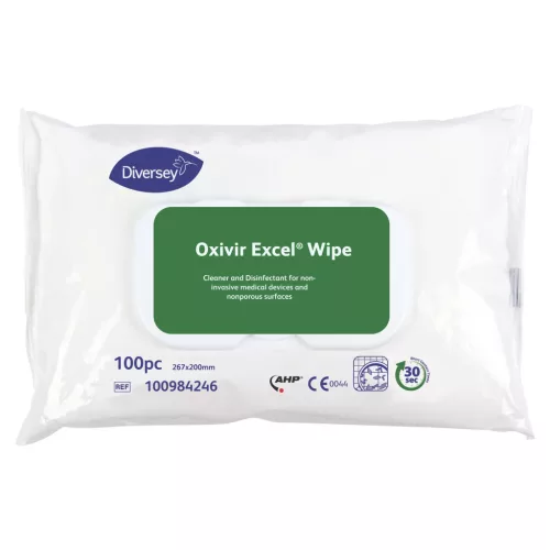 Oxivir Excel Wipe tisztító- és fertőtlenítőkendő, műanyag zacskós, visszazárható 100db/csg (12csg/karton)