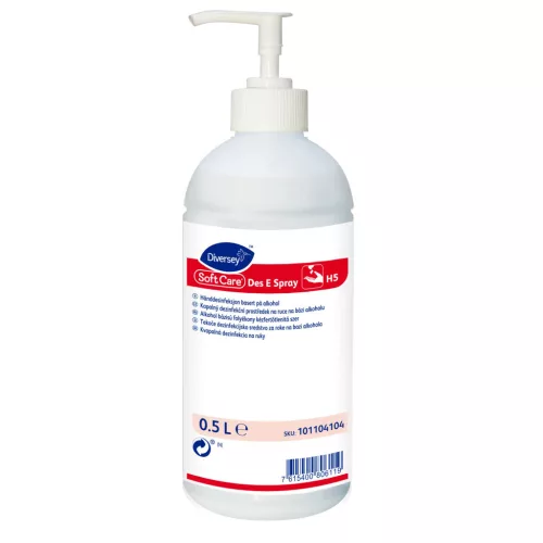 Soft Care Des E Spray alkoholos folyékony kézfertőtlenítő 500ml pumpával