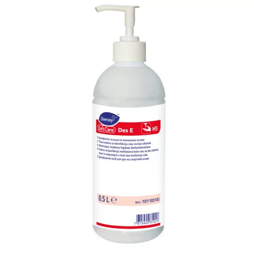 Soft Care Des E H5 alkoholos folyékony kézfertőtlenítő 500ml pumpával