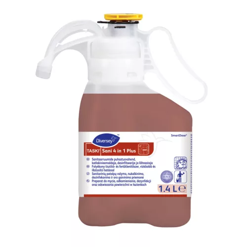 TASKI Sani 4 in 1 plus SmartDose tejsav alapú ált. konc. tisztító-, fert., vízkőoldó és illatosító hatással 1,4L