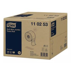   Tork toalettpapír T2 mini Jumbo Premium soft, 2r., fehér, 170m/tek, 12tek/karton