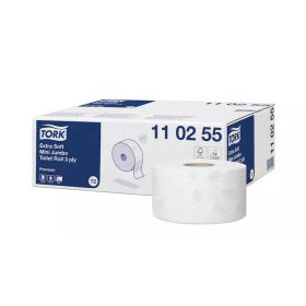   Tork toalettpapír T2 mini Jumbo Premium extra soft, 3r., fehér, 120m/tek, 12tek/karton
