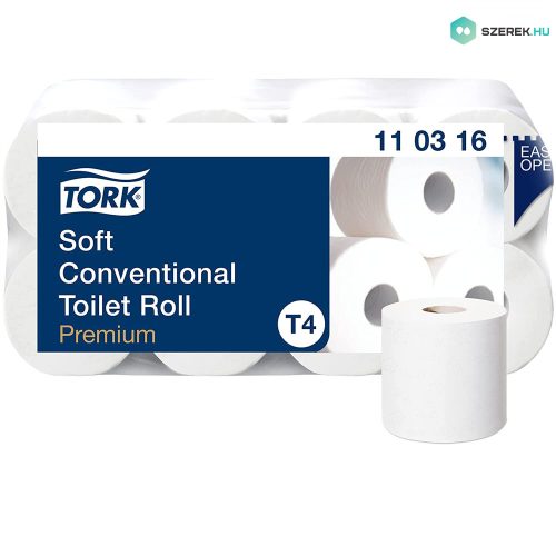 Tork toalettpapír T4 kistekercses Premium (3r., hófehér, 250lap/tek, 8tek/csg, 9csg/karton)