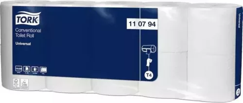 Tork toalettpapír T4 kistekercses Universal - 2r., fehér, 32,5m/tek, 250 lap, 10tek/csg, 7csg/karton