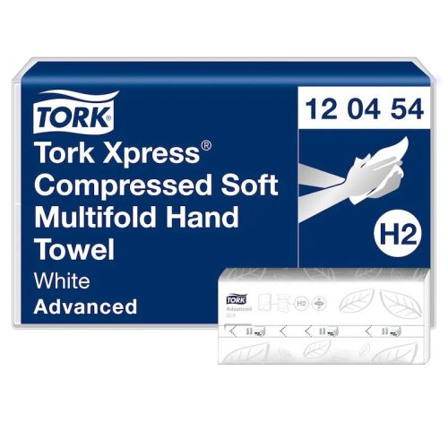 Tork kéztörlő tömörített H2 Soft Multifold Premium, 2r., 200lap/csg, 12csg/karton