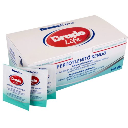 Bradolife fertőtlenítő kendő (100db/doboz)