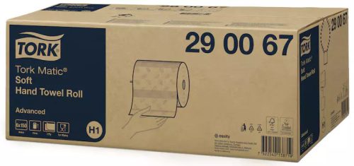 Tork kéztörlő H1 Matic tekercses Advanced, 2r., fehér, mintás, 150m/tek, 6tek/karton, 28 karton/raklap