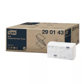   Tork kéztörlő H3 Singlefold Universal - 2r., fehér, 23x22,60cm, 250 lap/csg, 15csg/karton, 28karton/raklap