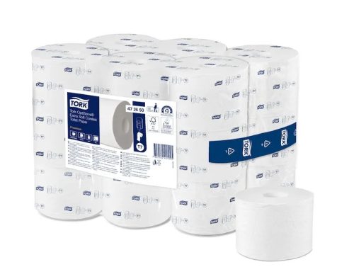 Tork OptiServe® T7 Extra Soft belsőmag nélküli Mid-Size toalettpapír 3r., fehér, 63,3m/tek, 18tek/karton