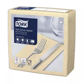   Tork szalvéta Dinner Advanced 3r., 39X39, CSONT, 1/8hajt., 100 lap/csg, 12csg/karton