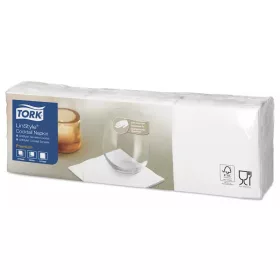  Tork szalvéta Linstyle koktél, premium textilhatású, FEHÉR, 23/1, 150db/csg, 10csg/karton