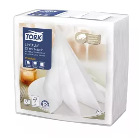   Tork szalvéta Linstyle, premium textilhatású, FEHÉR, 39/1, 50db/csg, 12csg/karton