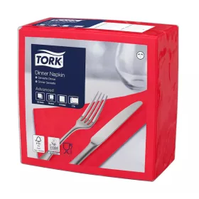   Tork szalvéta Dinner Advanced 39X39, PIROS, 150 lap/csg, 12csg/karton
