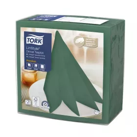   Tork szalvéta Linstyle, premium textilhatású, SÖTÉTZÖLD, 39/1, 50db/csg, 12csg/karton