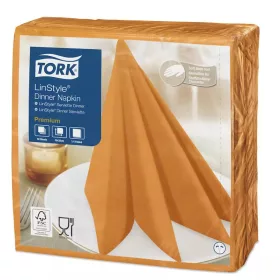   Tork szalvéta "Linstyle" Premium,textilutánzatú, NARANCS 39/1, 50db/csg,12csg/karton