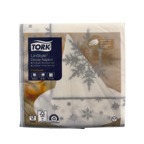 Tork szalvéta Linstyle, premium textilhatású, Karácsonyi, 39/1, 50db/csg, 12csg/karton
