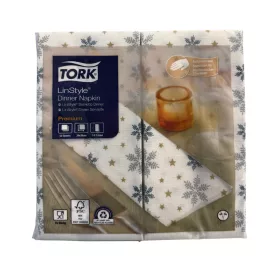   Tork szalvéta Linstyle, premium textilhatású, Karácsonyi, 39/1, 1/8 HAJTÁS, 50db/csg, 12csg/karton