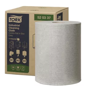   Tork ipari tisztítókendő, dobozos kombi tekercses W1/W2/W3 Premium, szürke, 1r., 148,2m/390lap/tek