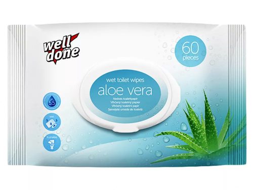 Well Done nedves toalettpapír 60db/csg, (36csg/karton) aloe vera