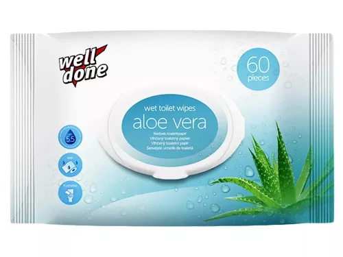 Well Done nedves toalettpapír 60db/csg, (36csg/karton) aloe vera