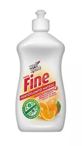 Well Done Fine Fertőtlenítő hatású mosogatószer 500ml (21db/karton) Fresh Orange