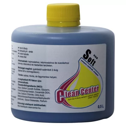 Clean Center Soft hair&body sampon, tusfürdő szappan 0,5L (8db/karton)