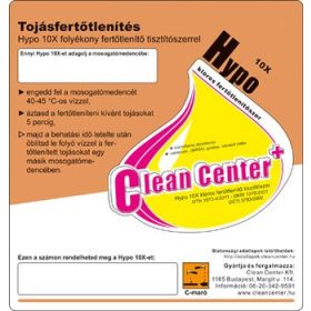 Clean Center Hypo tojásfertőtlenítés kísérőmatrica