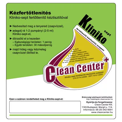 Clean Center Kliniko-sept kísérőmatrica