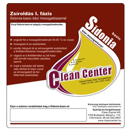 Clean Center Sidonia-basic I. fázis kísérőmatrica