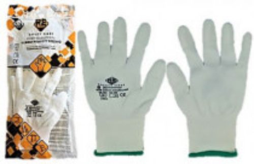 Kesztyű Safety First ujjbegy mártott FEHÉR "L" (12 pár/karton)