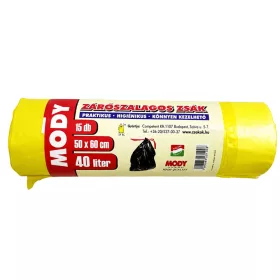 Mody szemeteszsák zárószalagos 15db/tek, 40L, 50X60cm