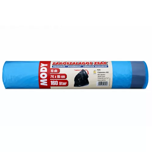 Mody szemeteszsák zárószalagos 10db/tek, 160L, 74X95cm