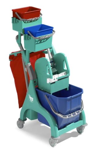 TTS Takarítókocsi Nick Plus 30 (1X25L vödör, 2X6L vödör, szemeteszsáktartóval)
