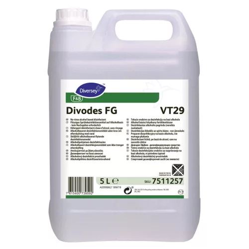 Divodes FG általános fertőtlenítőszer műszak közbeni- és zárófertőtlenítésre 5L (2db/karton, 160db/raklap)
