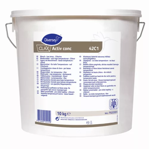 Clax Activ conc 42C1 10kg - Klórbázisú fehérítő mosópor alacsony hőfokú technológiákhoz