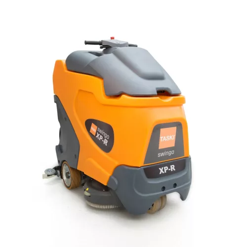 TASKI swingo XP-R B BMS akkumulátor üzemű, ráállós, körkefés automata súrológép opcionális tartozék: 2 db 15" (38 cm-es) Americo vagy Twister pad