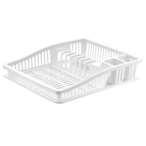 Dunya műanyag edényszárító és csepegtető tálca - fehér